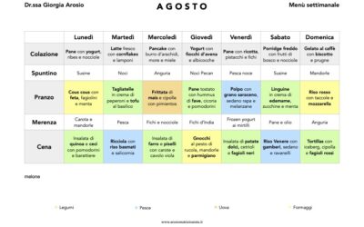 MENÙ DI AGOSTO PESCETARIANO